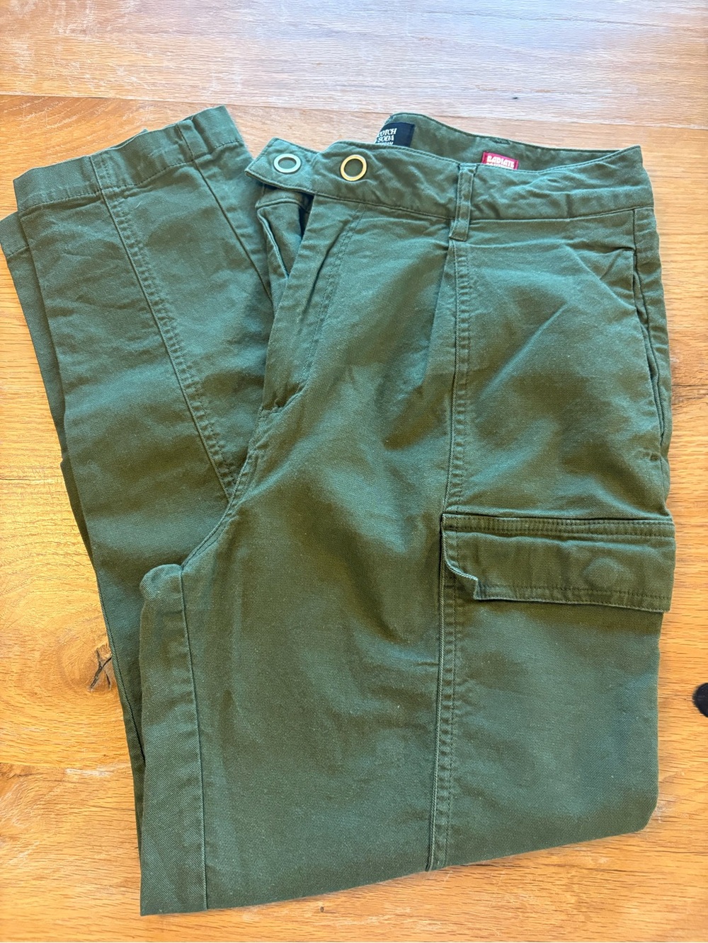 Scotch & Soda Olive Green Cropped Cargo Pants